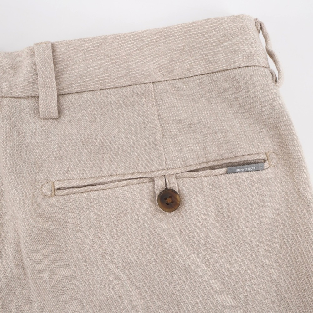 Bonobos Linen Blend Profilo Italia Slim Fit Pants Beige Mens 32x34